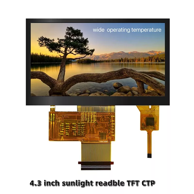 4.3 inch wide temperatus tft moduli cum tactus screen